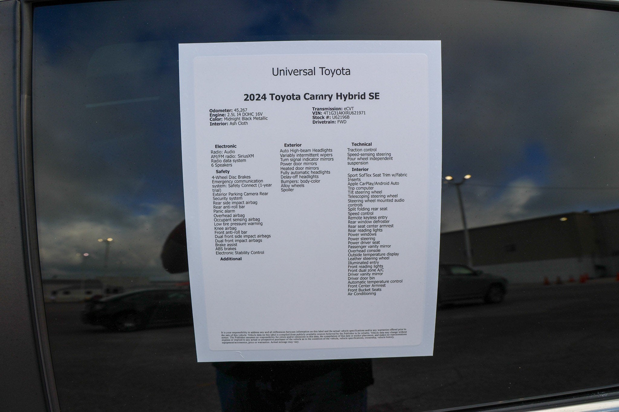 2024 Toyota Camry Hybrid Hybrid SE