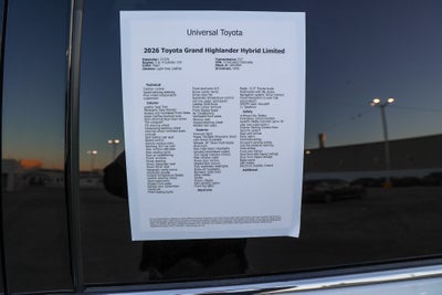 2026 Toyota Grand Highlander Hybrid Hybrid Limited