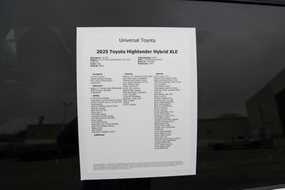 2025 Toyota HIGHLANDER HEV Hybrid XLE