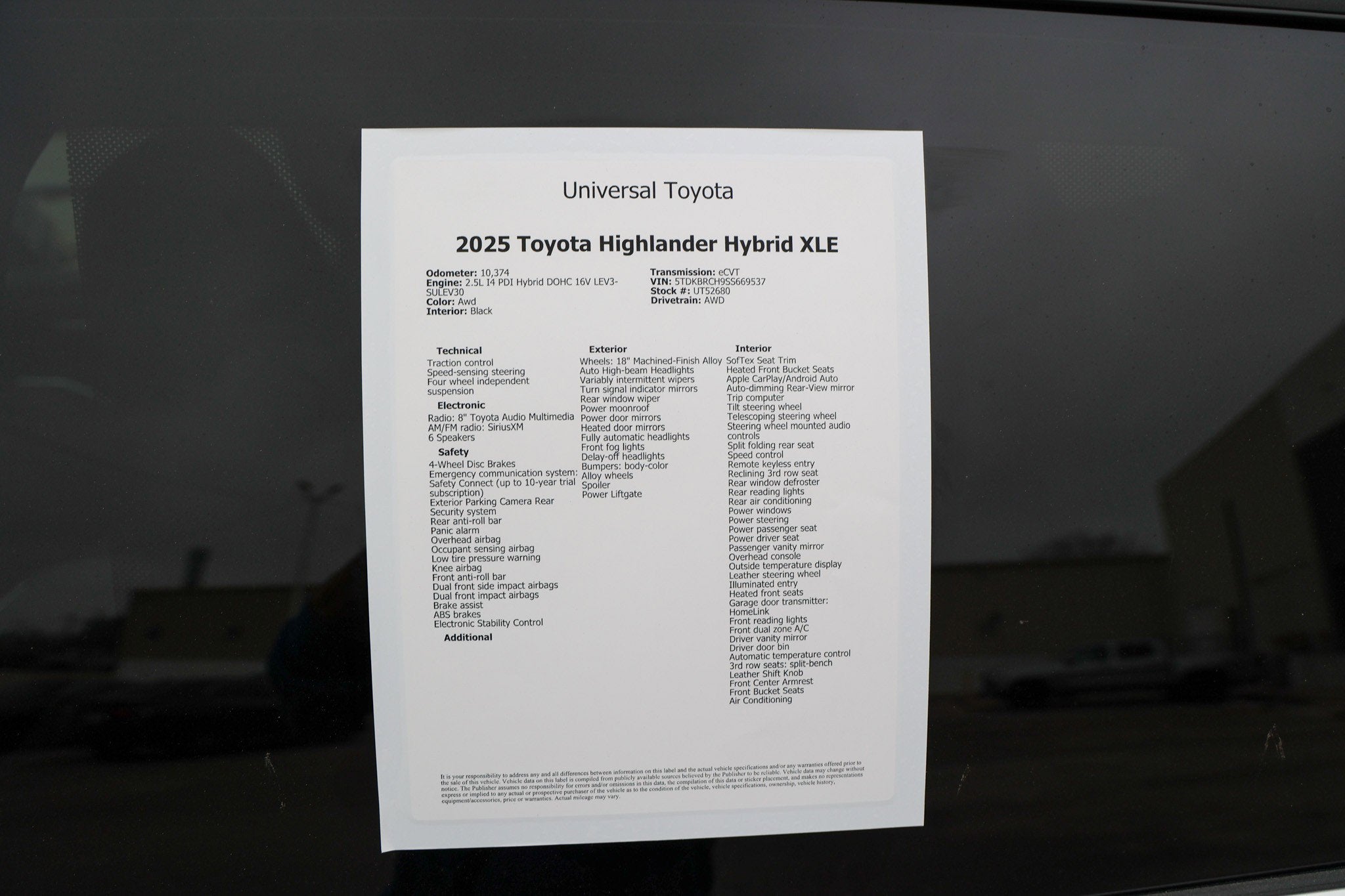 2025 Toyota HIGHLANDER HEV Hybrid XLE