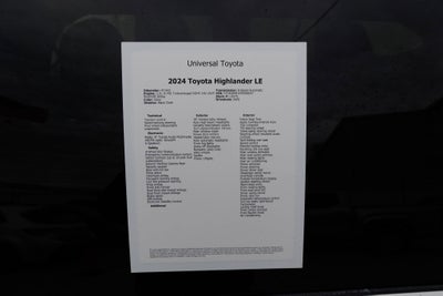 2024 Toyota HIGHLANDER LE