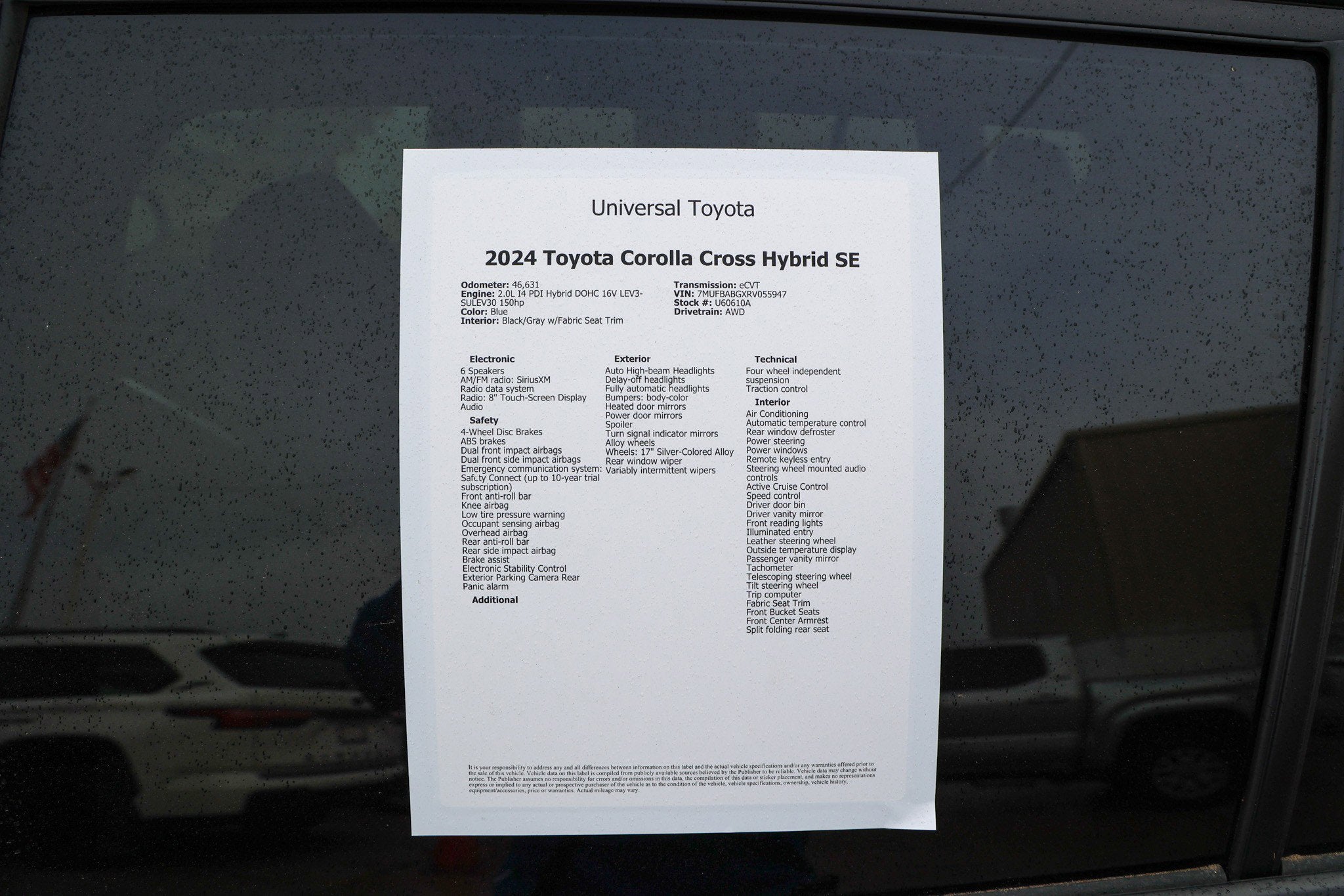 2024 Toyota COROLLA CROSS HV Hybrid SE