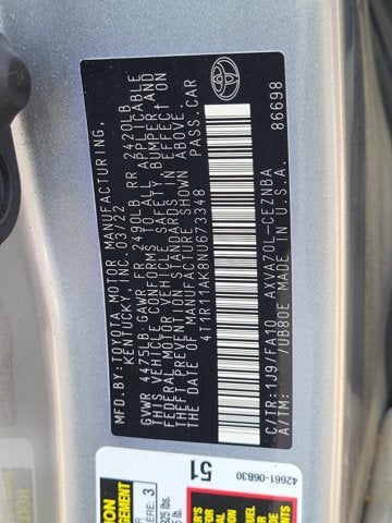 2022 Toyota Camry LE