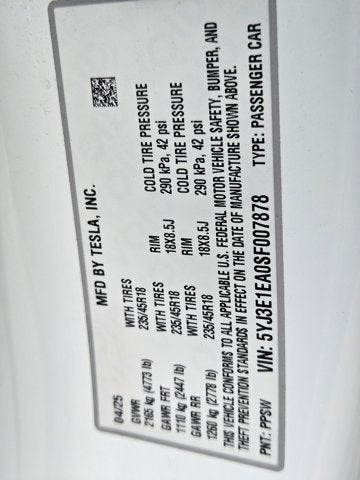 2025 Tesla Model 3 Long Range