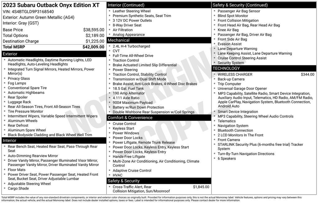 2023 Subaru Outback Onyx Edition XT