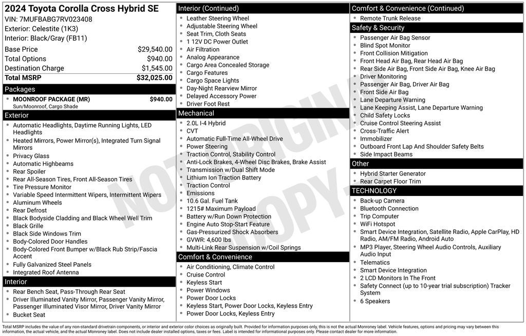 2024 Toyota Corolla Cross Hybrid SE