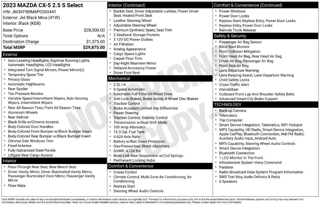 2023 Mazda Mazda CX-5 2.5 S Select Package