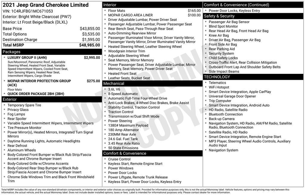 2021 Jeep Grand Cherokee Limited