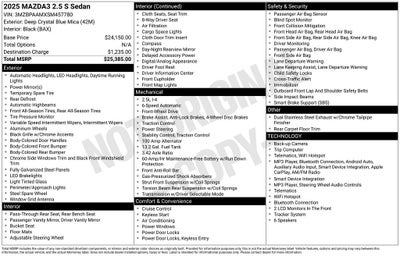 2025 Mazda Mazda3 2.5 S Base