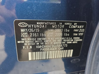 2016 Hyundai Elantra Value Edition