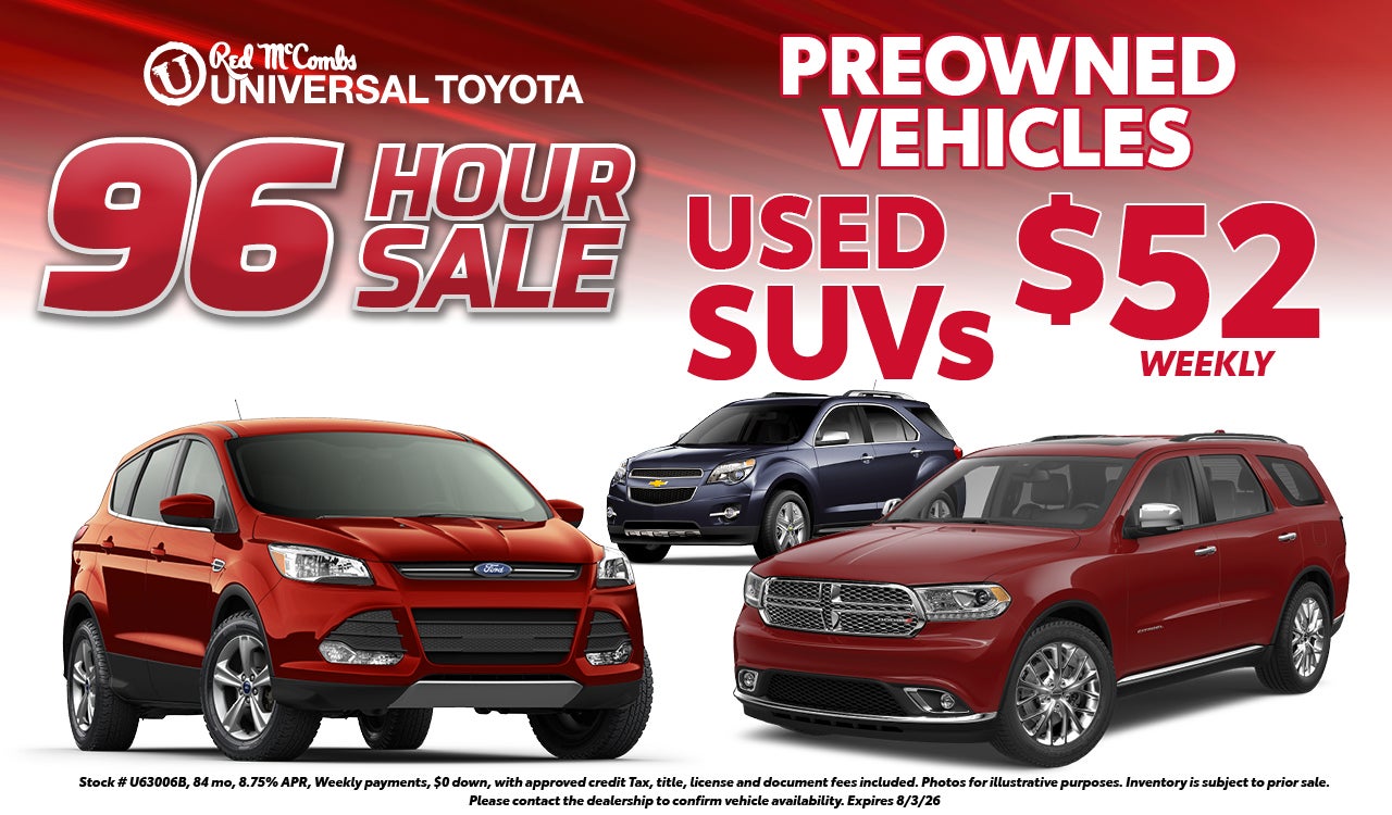 Used SUVs starting at $52 payments!