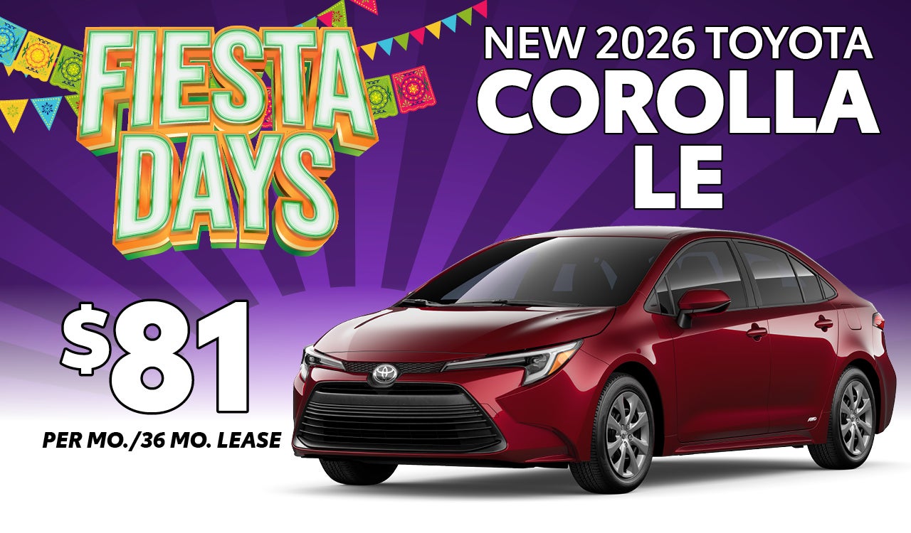 2026 Corolla LE - Lease for $81 per month for 36 months!