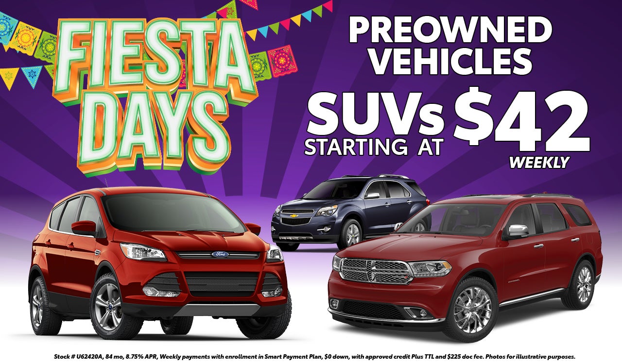 Used SUVs starting at $42 payments!