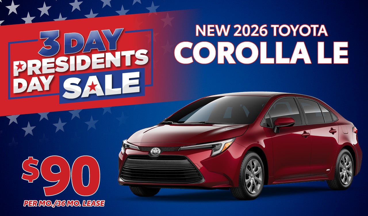 2026 Corolla LE - Lease for $90 per month for 36 months!